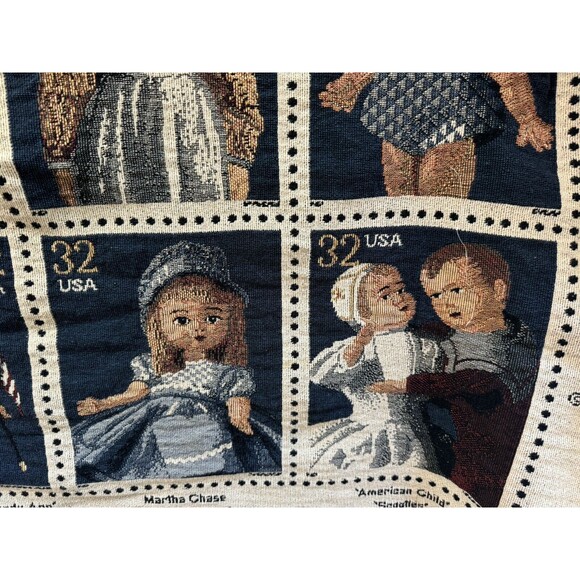 Classic American Dolls 1996 USPS Stamp Collection Royal Tapestry Jacquard Throw - Picture 6 of 10